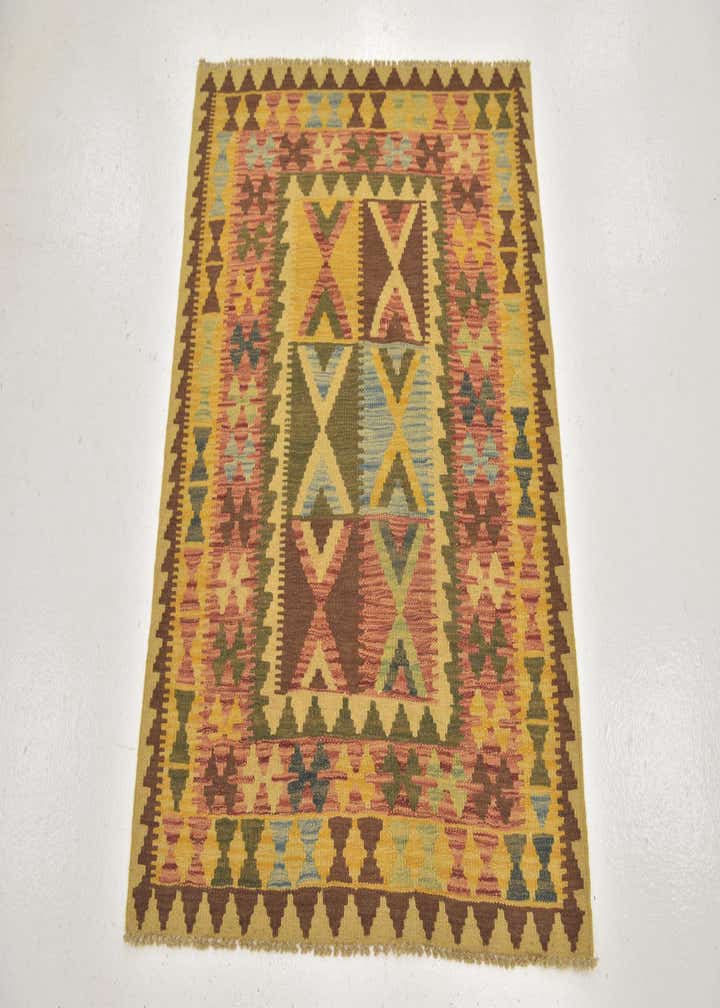 3' 2 x 3' 9 Hand Woven Kilim Maymana Wool Square Rug