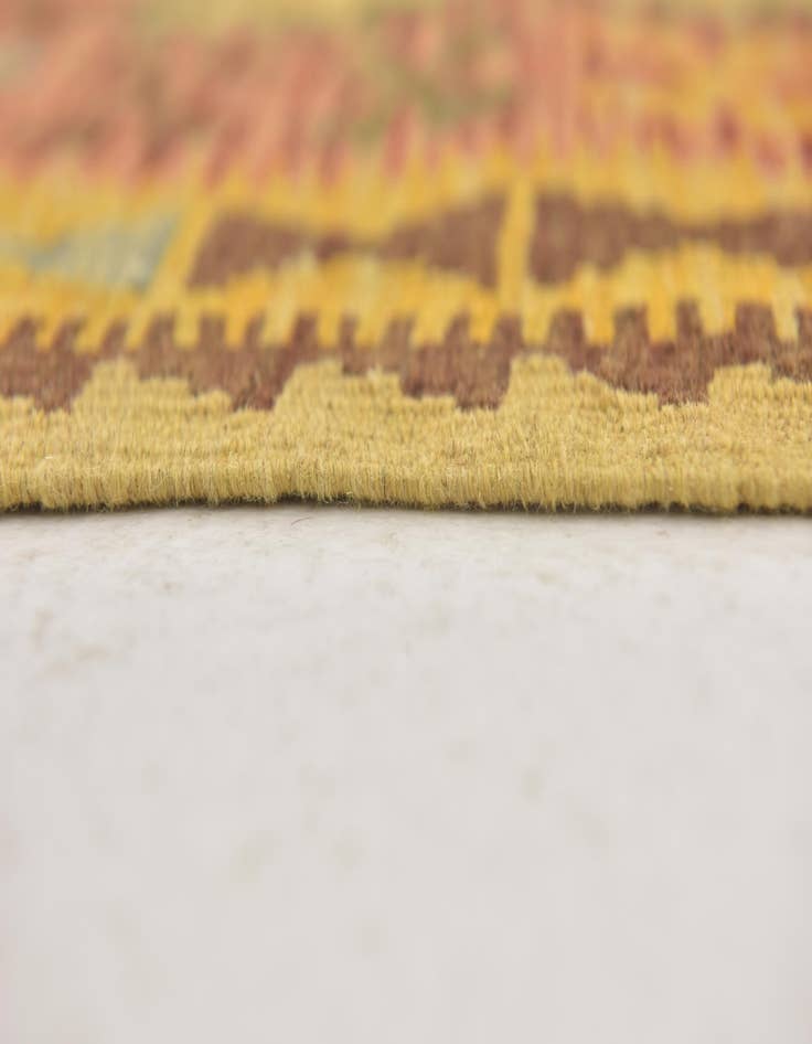 Detail image of 3' 2 x 3' 9 Hand Woven Kilim Maymana Wool Square Rug
