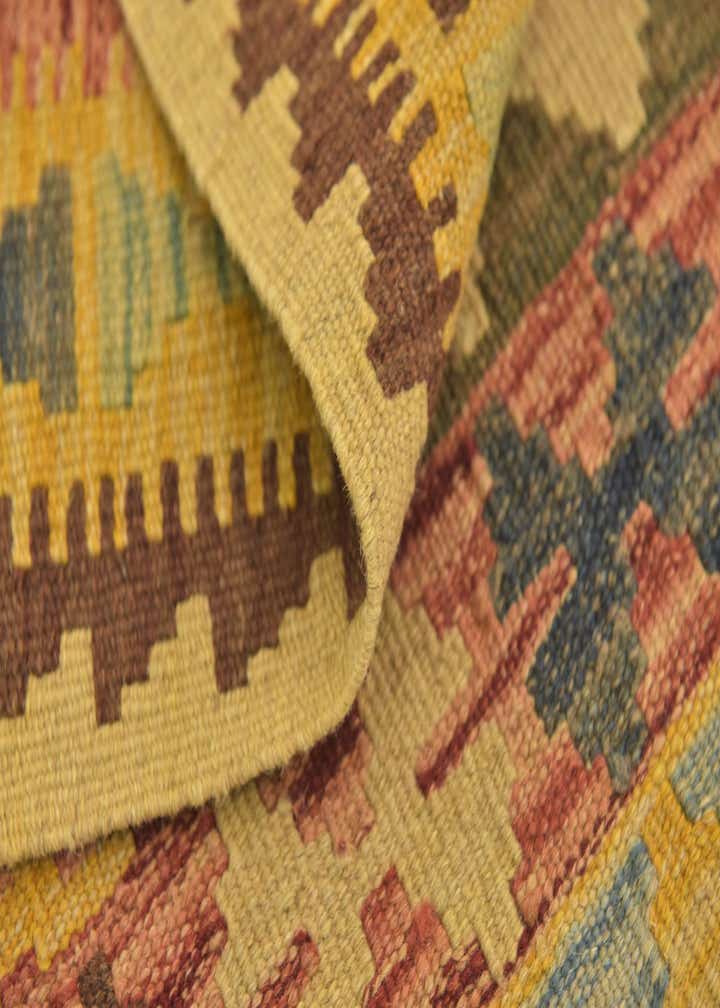 3' 2 x 3' 9 Hand Woven Kilim Maymana Wool Square Rug