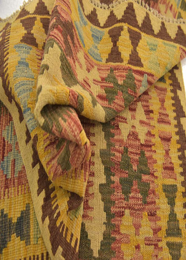 3' 2 x 3' 9 Hand Woven Kilim Maymana Wool Square Rug