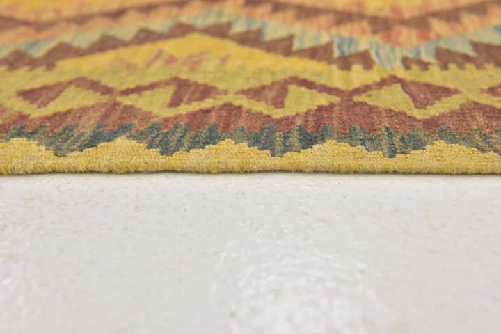 3' 2 x 3' 7 Hand Woven Kilim Maymana Wool Square Rug