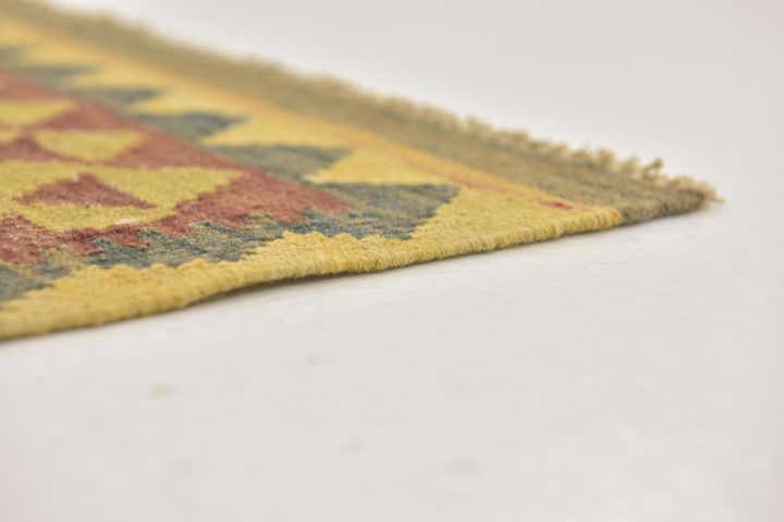3' 2 x 3' 7 Hand Woven Kilim Maymana Wool Square Rug
