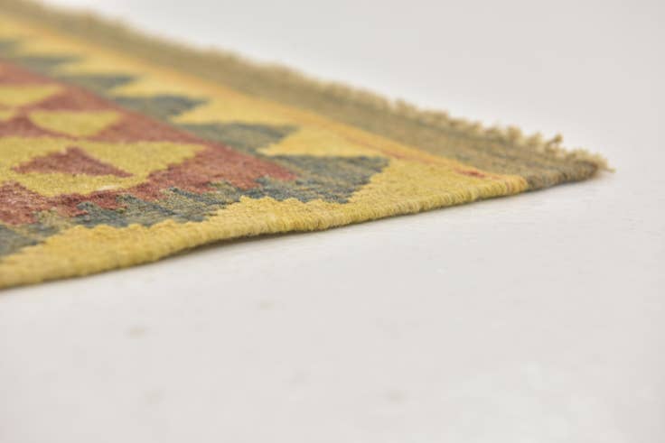 Detail image of 3' 2 x 3' 7 Hand Woven Kilim Maymana Wool Square Rug