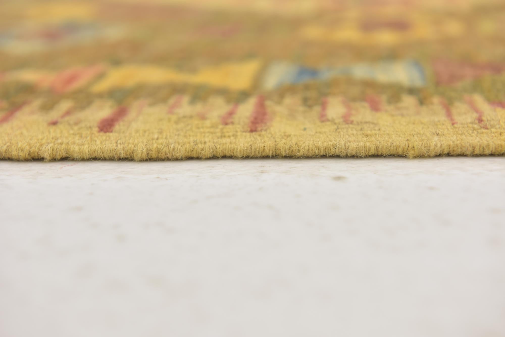3' x 3' 10 Hand Woven Kilim Maymana Wool Square Rug