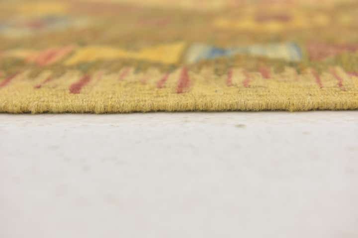 3' x 3' 10 Hand Woven Kilim Maymana Wool Square Rug