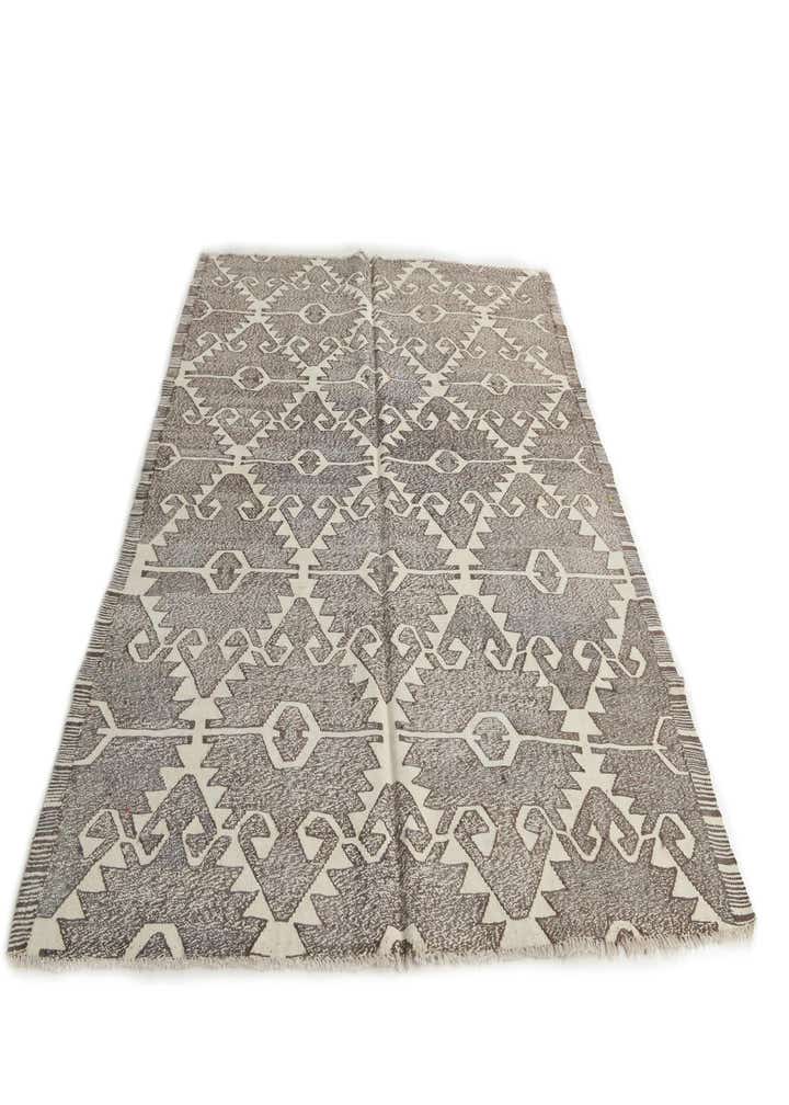 6' 2 x 7' 3 Hand Woven Kilim Modern Wool Square Rug