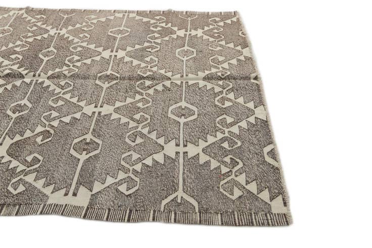 Detail image of 6' 2 x 7' 3 Hand Woven Kilim Modern Wool Square Rug
