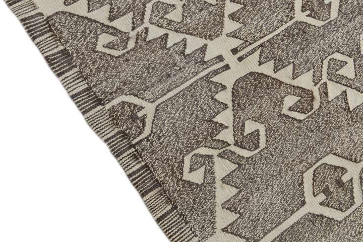 6' 2 x 7' 3 Hand Woven Kilim Modern Wool Square Rug