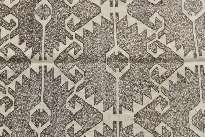 6' 2 x 7' 3 Hand Woven Kilim Modern Wool Square Rug