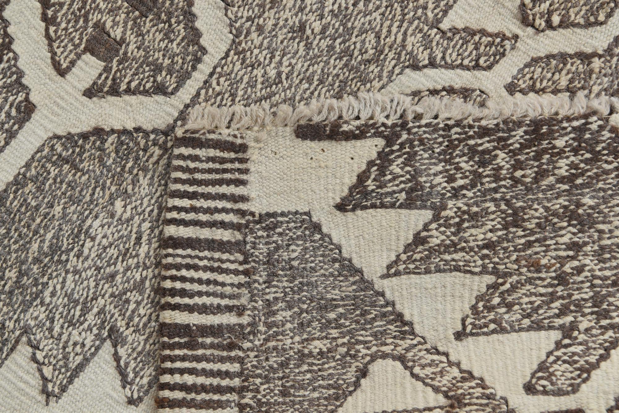 6' 2 x 7' 3 Hand Woven Kilim Modern Wool Square Rug