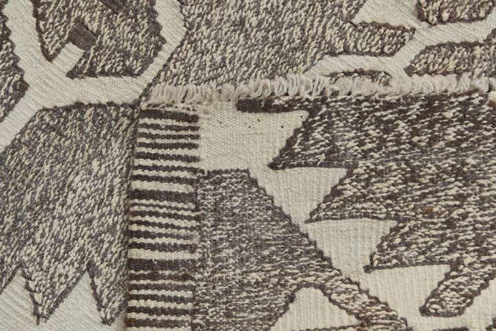 6' 2 x 7' 3 Hand Woven Kilim Modern Wool Square Rug