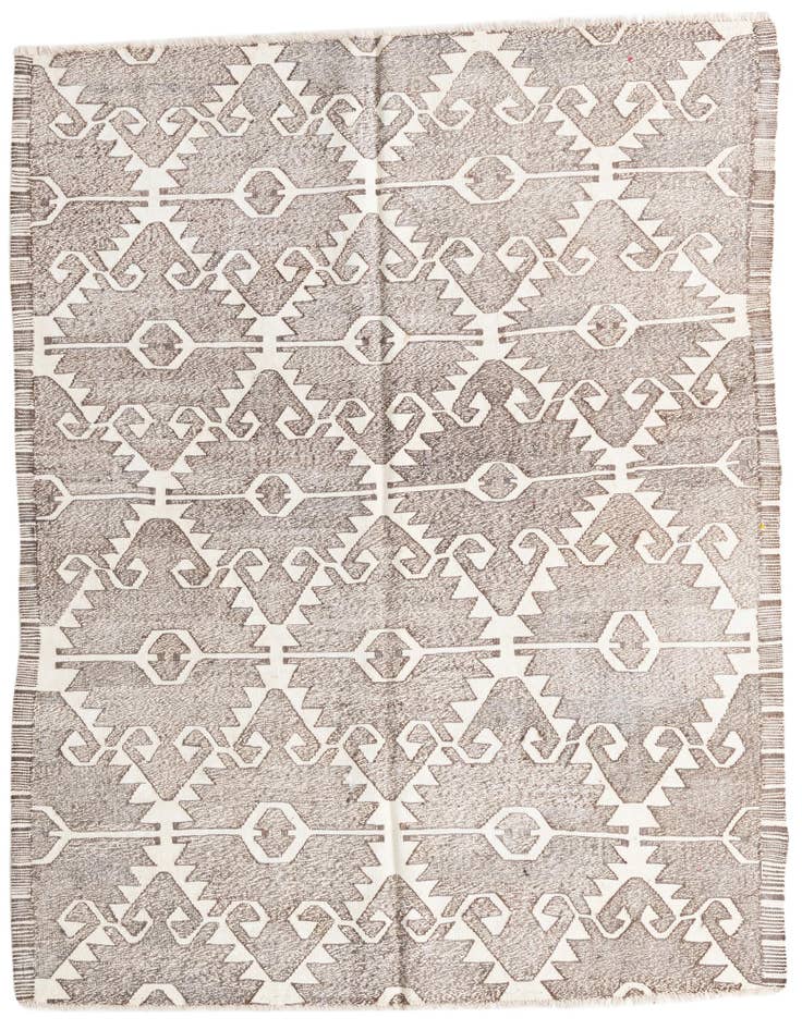 Detail image of 6' 2 x 7' 3 Hand Woven Kilim Modern Wool Square Rug