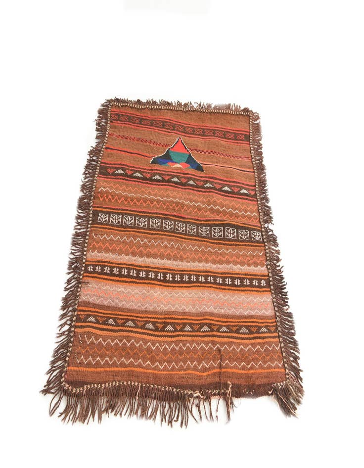 Detail image of 3' x 3' 8  Hand Woven Kilim Modern Wool Square Rug