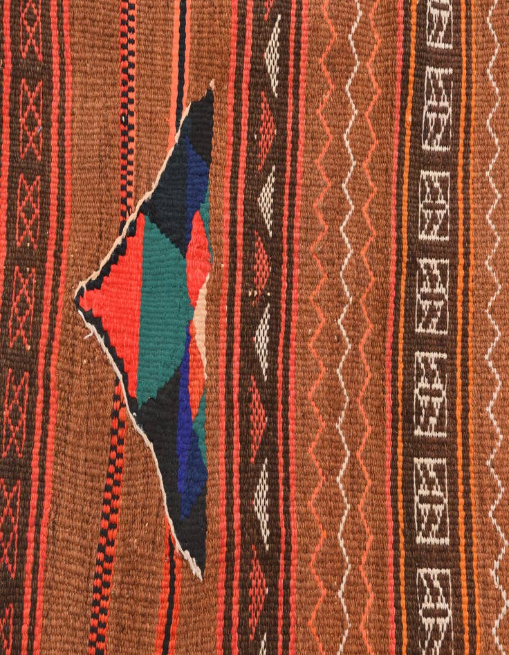 Detail image of 3' x 3' 8  Hand Woven Kilim Modern Wool Square Rug