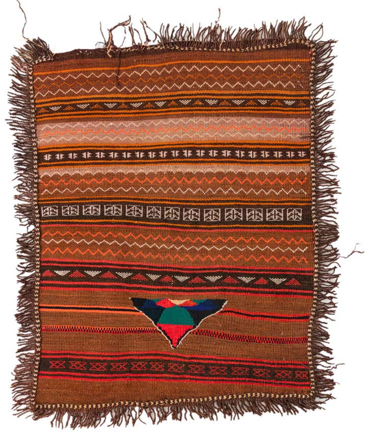 90cm x 110cm Tejido a mano Kilim Modern Alfombra Lana Cuadrado