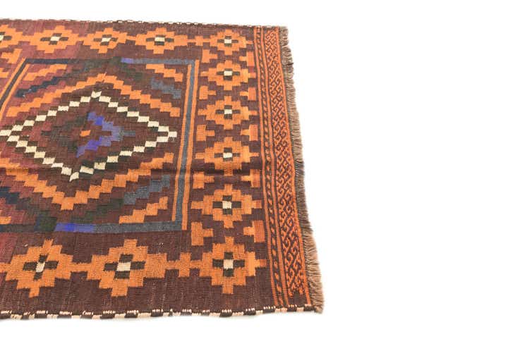 4' 1 x 4' 2 Hand Woven Kilim Modern Wool Square Rug
