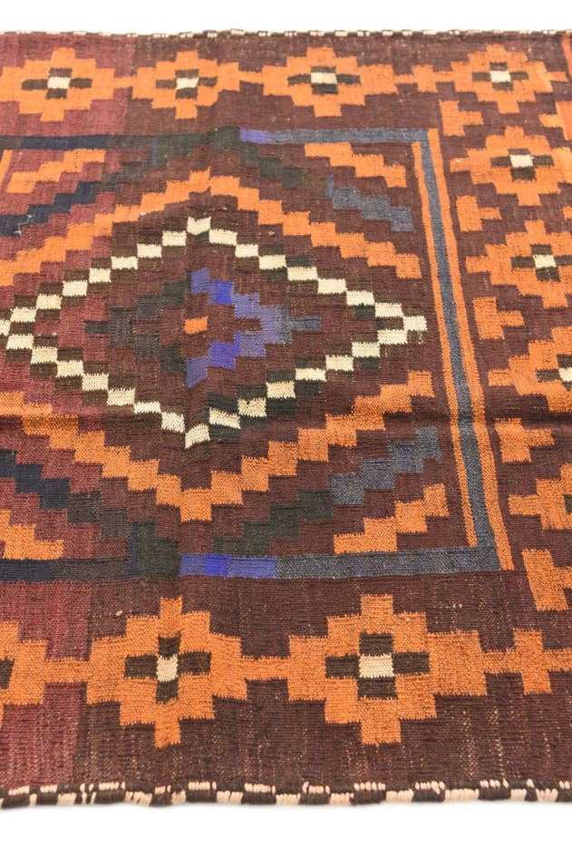 Detail image of 4' 1 x 4' 2 Hand Woven Kilim Modern Wool Square Rug