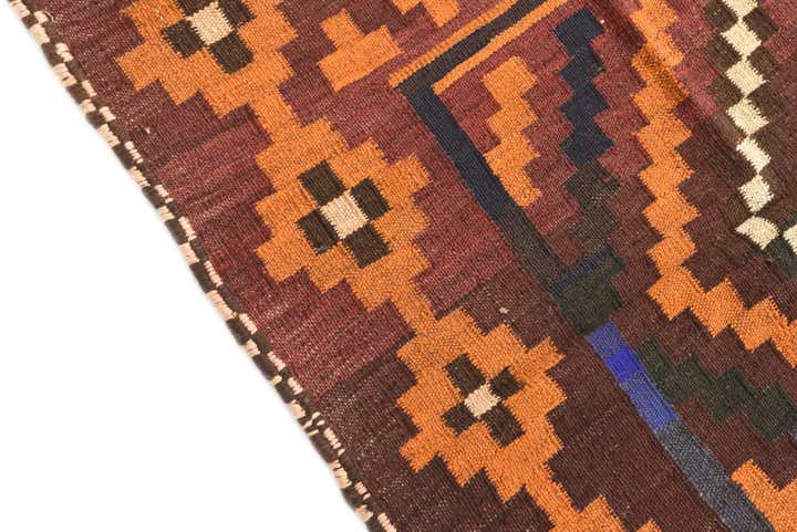 4' 1 x 4' 2 Hand Woven Kilim Modern Wool Square Rug