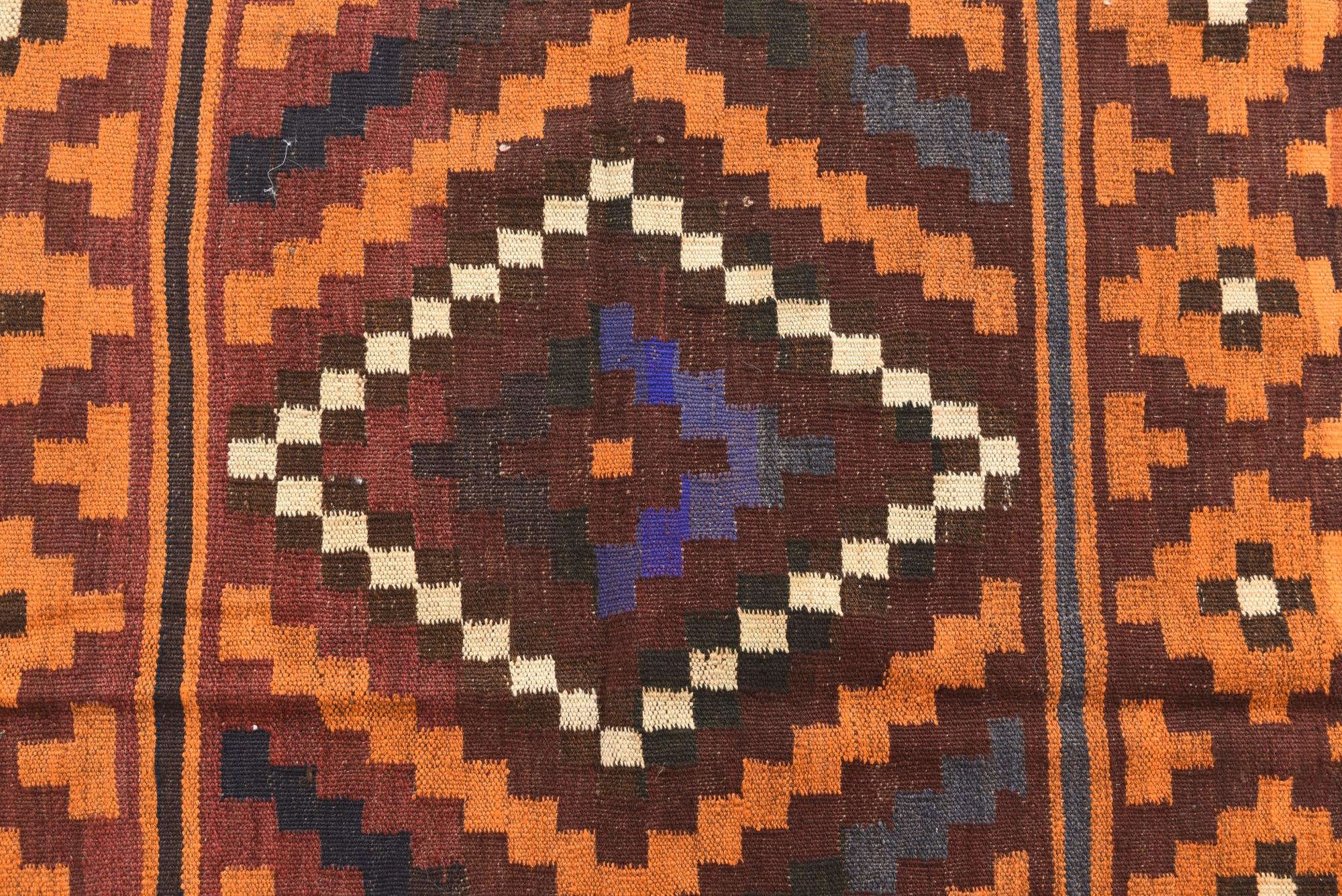 4' 1 x 4' 2 Hand Woven Kilim Modern Wool Square Rug