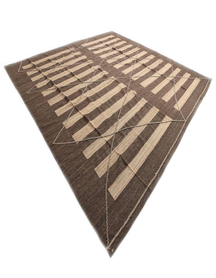 Detail image of 12' 9 x 13' 5 Hand Woven Kilim Modern Wool Square Rug