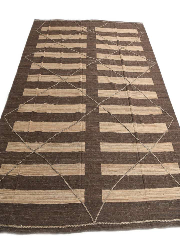 12' 9 x 13' 5 Hand Woven Kilim Modern Wool Square Rug