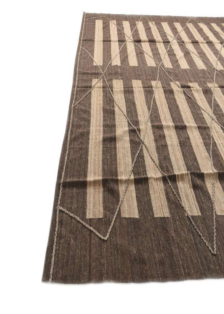 12' 9 x 13' 5 Hand Woven Kilim Modern Wool Square Rug