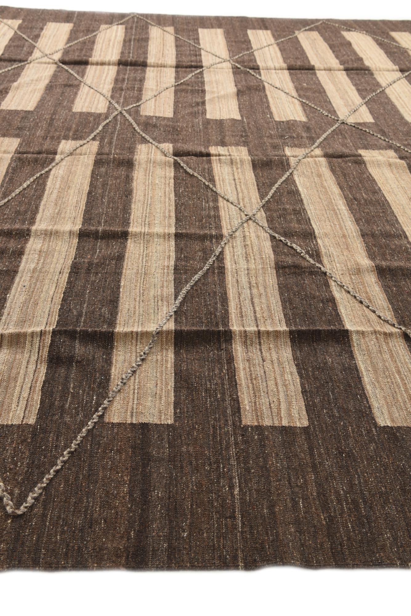 12' 9 x 13' 5 Hand Woven Kilim Modern Wool Square Rug