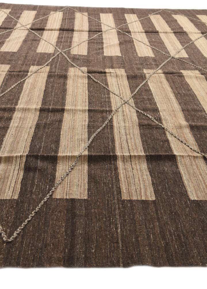 12' 9 x 13' 5 Hand Woven Kilim Modern Wool Square Rug