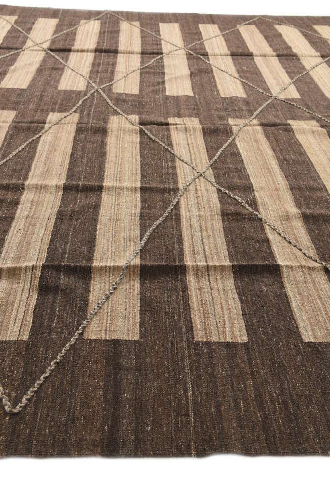 12' 9 x 13' 5 Hand Woven Kilim Modern Wool Square Rug