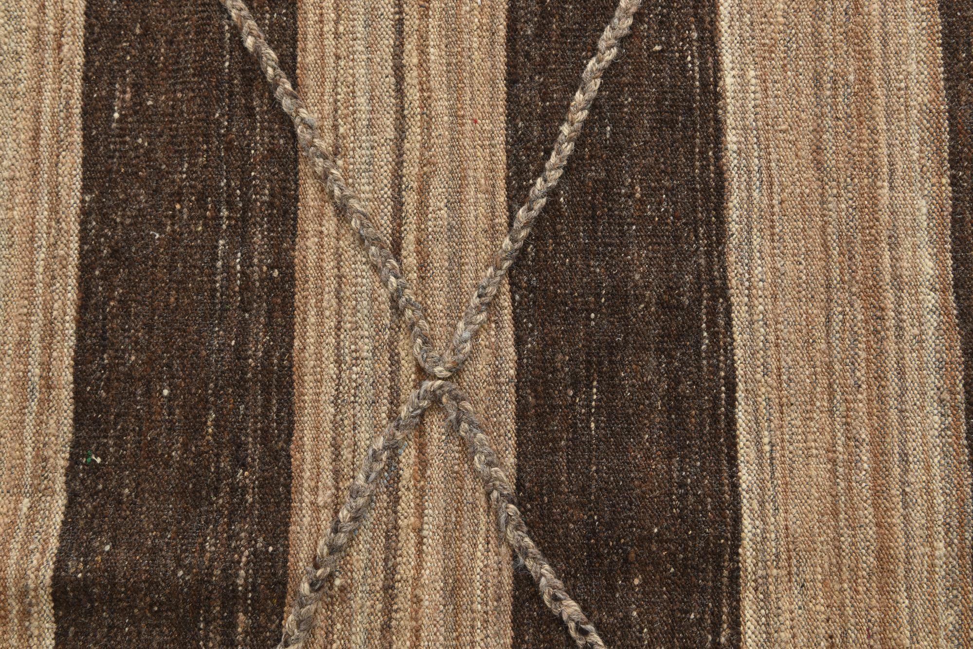 12' 9 x 13' 5 Hand Woven Kilim Modern Wool Square Rug
