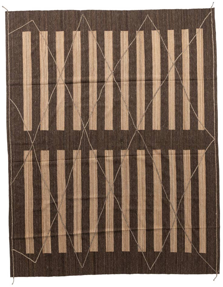 Detail image of 12' 9 x 13' 5 Hand Woven Kilim Modern Wool Square Rug