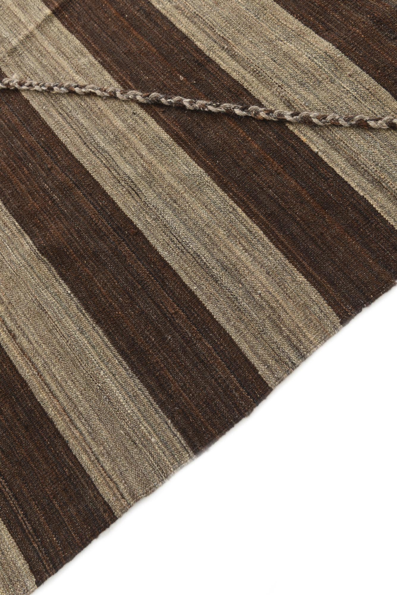 13' 1 x 13' 8 Hand Woven Kilim Modern Wool Square Rug