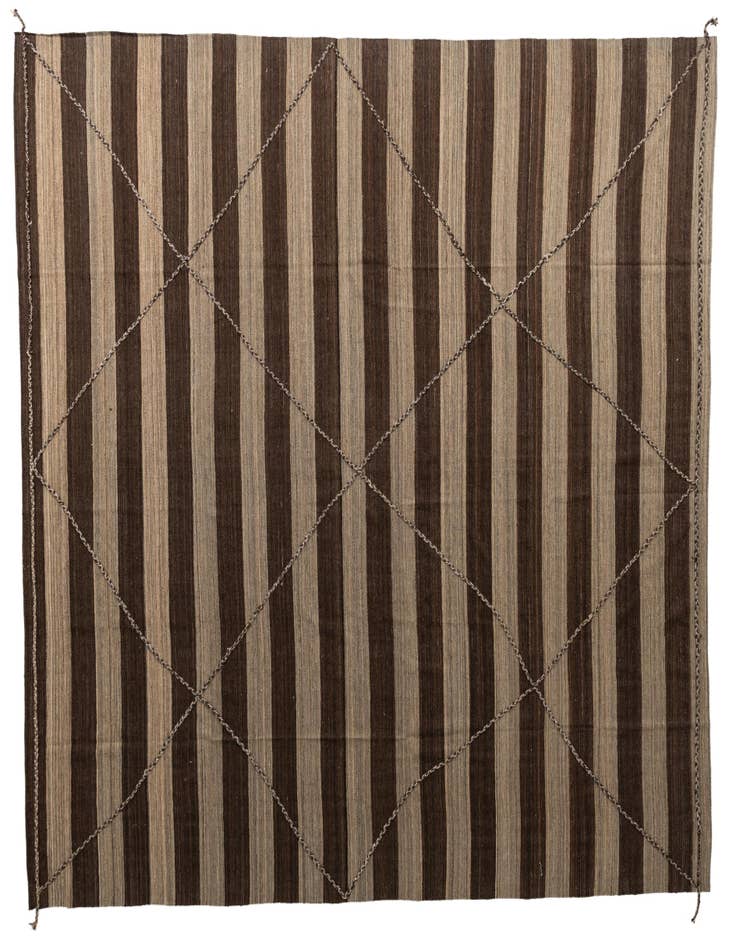 Detail image of 13' 1 x 13' 8 Hand Woven Kilim Modern Wool Square Rug
