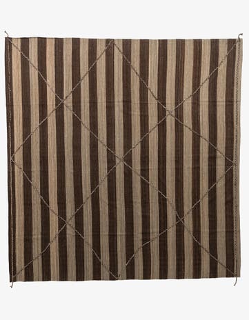 13' 1 x 13' 8 Hand Woven Kilim Modern Wool Square Rug