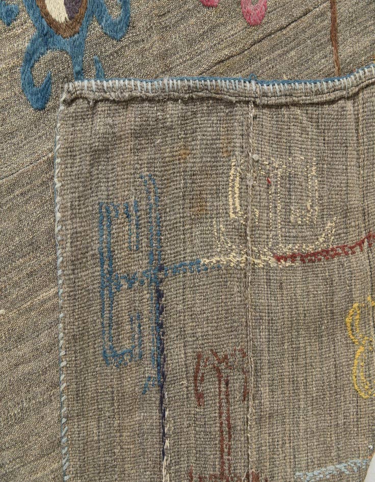 Detail image of 8' 7 x 9' 6  Hand Woven Kilim Suzani Wool Square Rug