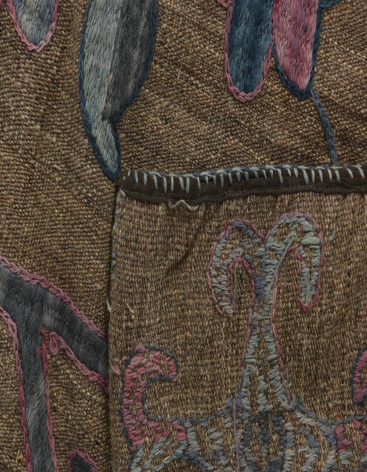 Detail image of 5' 3 x 6' 3  Hand Woven Kilim Suzani Wool Square Rug