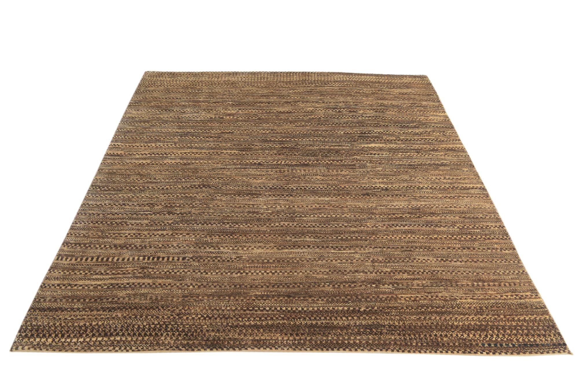6' 5 x 7' 3 Hand Knotted Modern Ziegler Square Rug