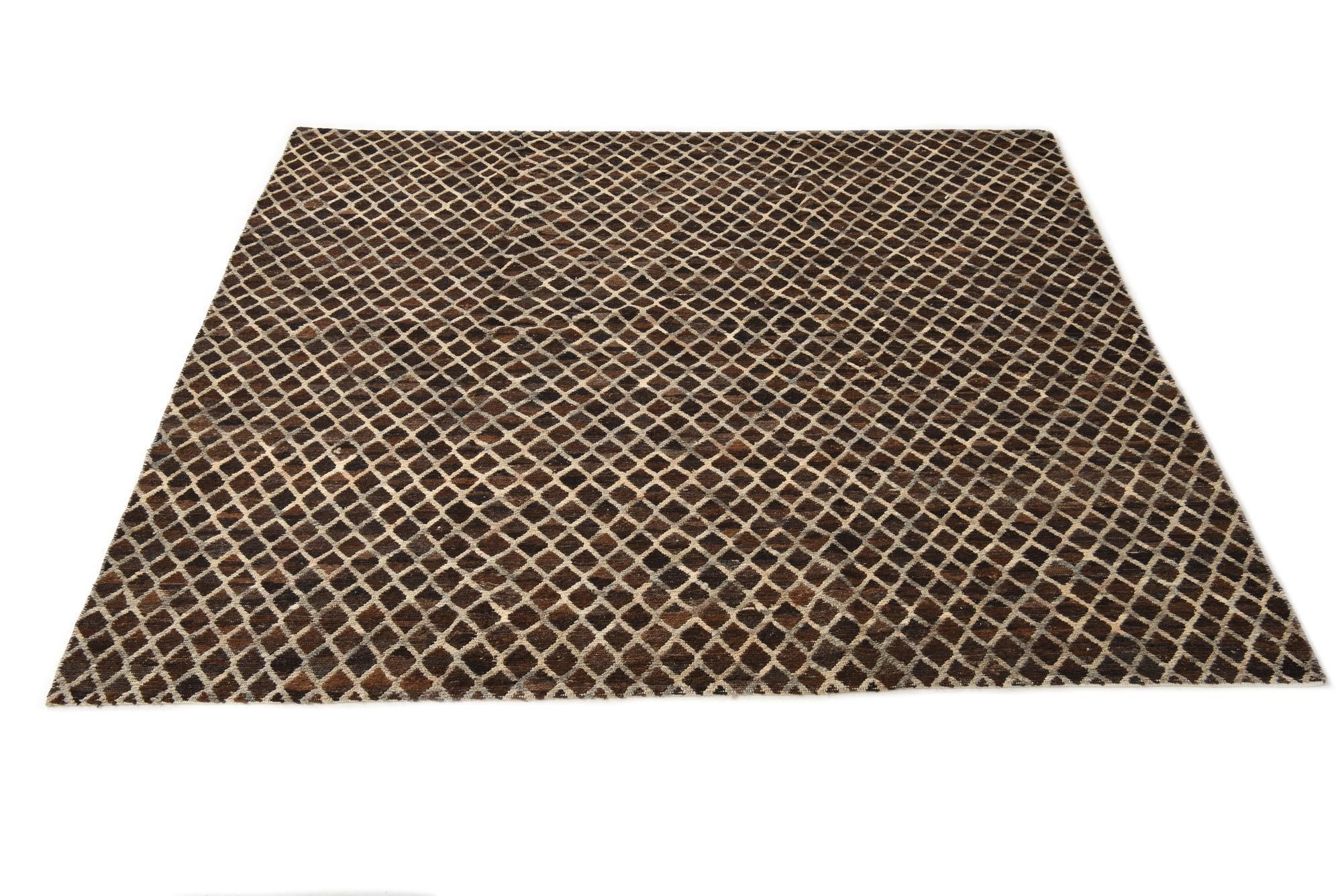 7' 10 x 8' 1 Hand Knotted Moroccan Wool Square Rug