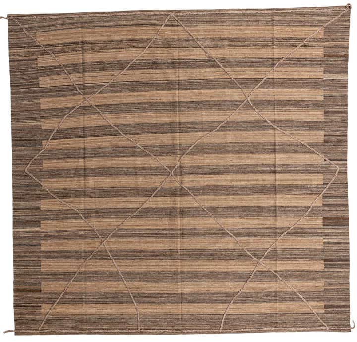 12' 6 x 13' Hand Knotted Moroccan Wool Square Rug