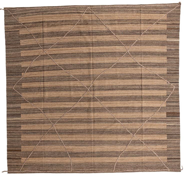 Detail image of 12' 6 x 13' Hand Knotted Moroccan Wool Square Rug