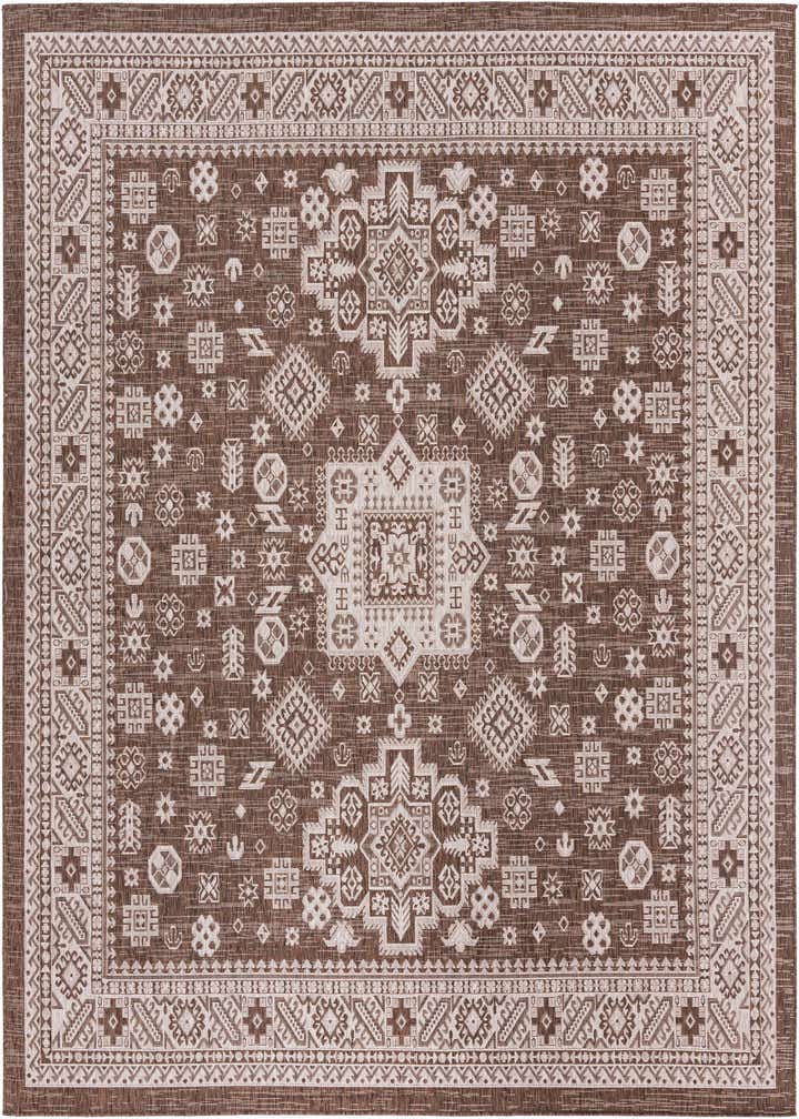 10' x 10' Easy-Clean Aztec Indoor / Outdoor Square Rug