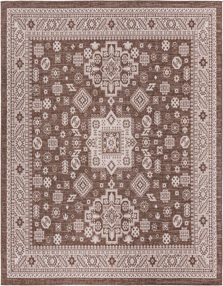 Detail image of 10' x 10' Easy-Clean Aztec Indoor / Outdoor Square Rug