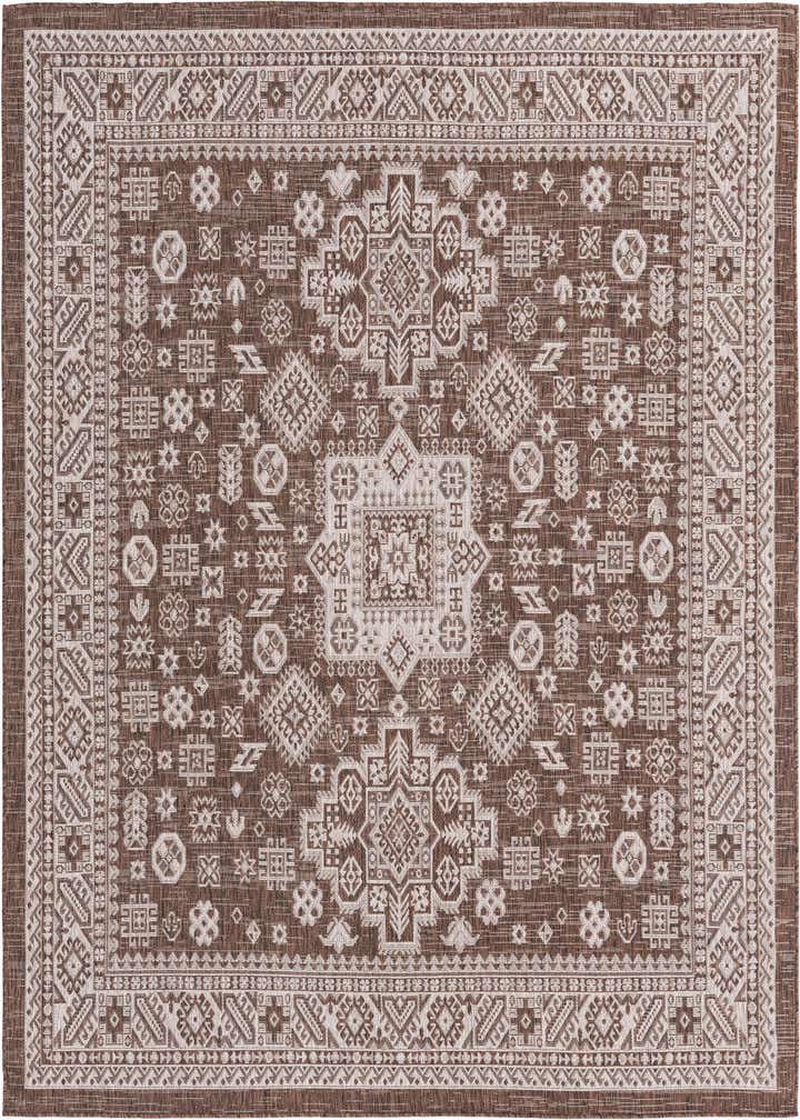 7' 10 x 7' 10 Easy-Clean Aztec Indoor / Outdoor Square Rug