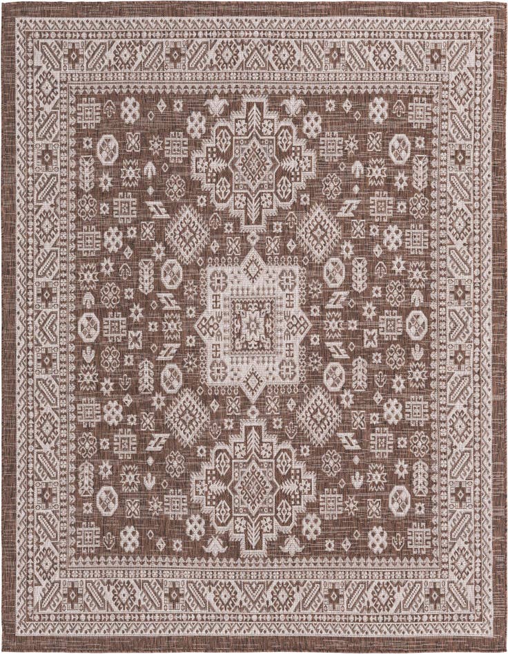 Detail image of 7' 10 x 7' 10 Easy-Clean Aztec Indoor / Outdoor Square Rug
