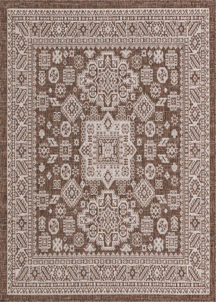 5' 3 x 5' 3 Easy-Clean Aztec Indoor / Outdoor Square Rug