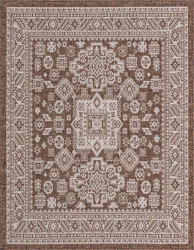 Detail image of 5' 3 x 5' 3 Easy-Clean Aztec Indoor / Outdoor Square Rug