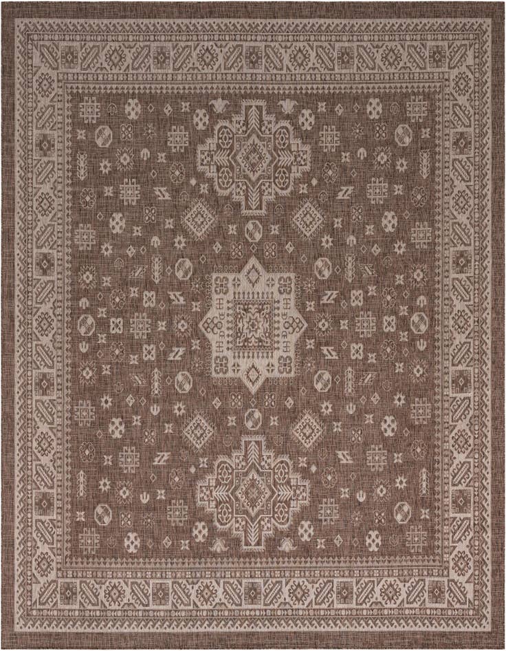 Detail image of 13' x 13' Easy-Clean Aztec Indoor / Outdoor Square Rug