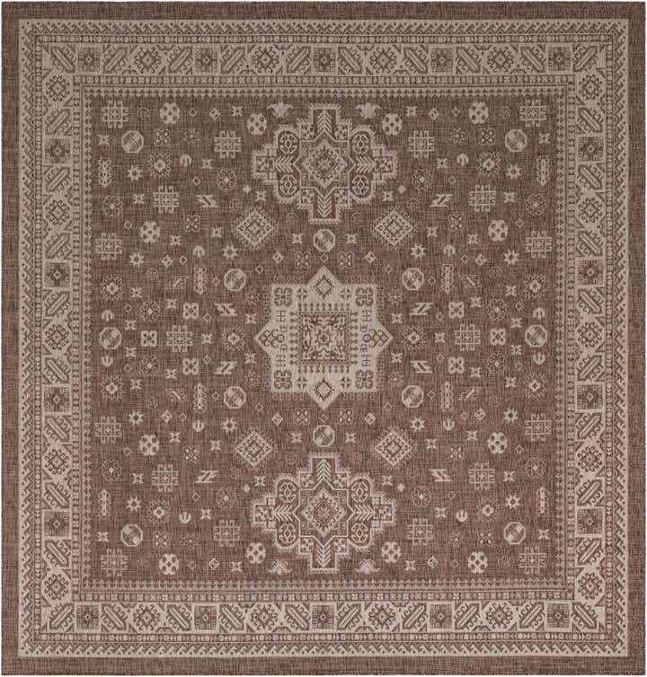 13' x 13' Easy-Clean Aztec Indoor / Outdoor Square Rug