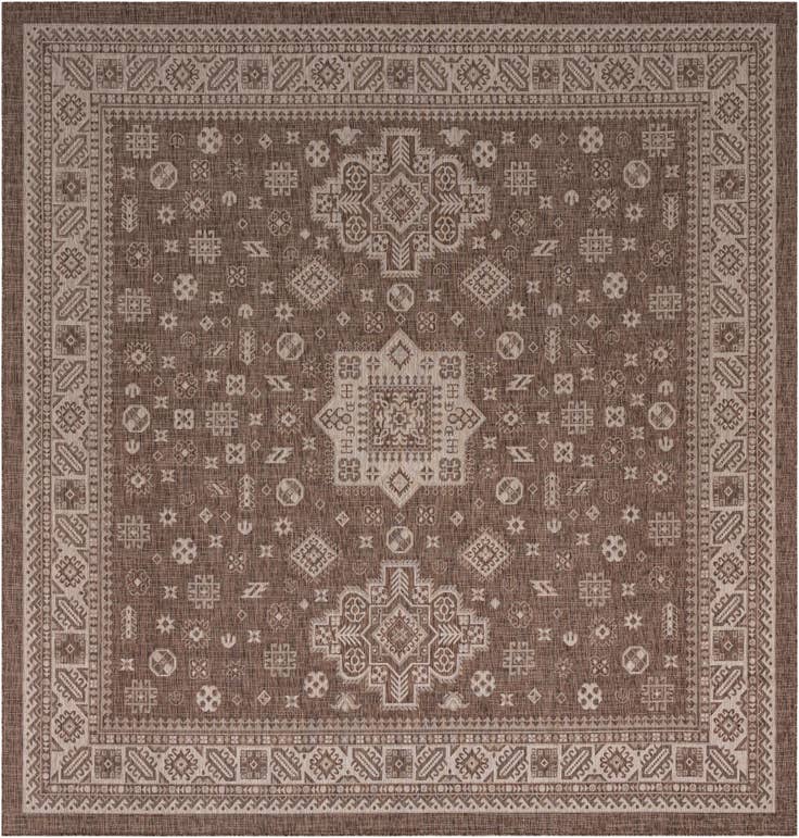 Detail image of 13' x 13' Easy-Clean Aztec Indoor / Outdoor Square Rug