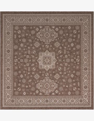 13' x 13' Easy-Clean Aztec Indoor / Outdoor Square Rug